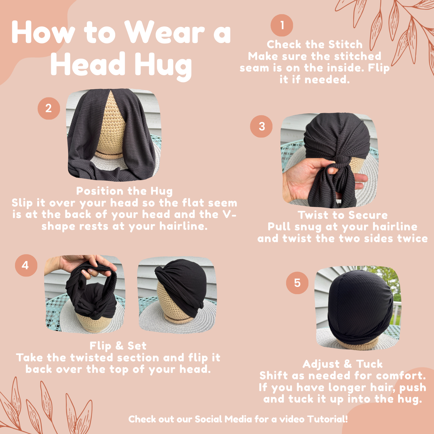 Black Ribbed Head Hug