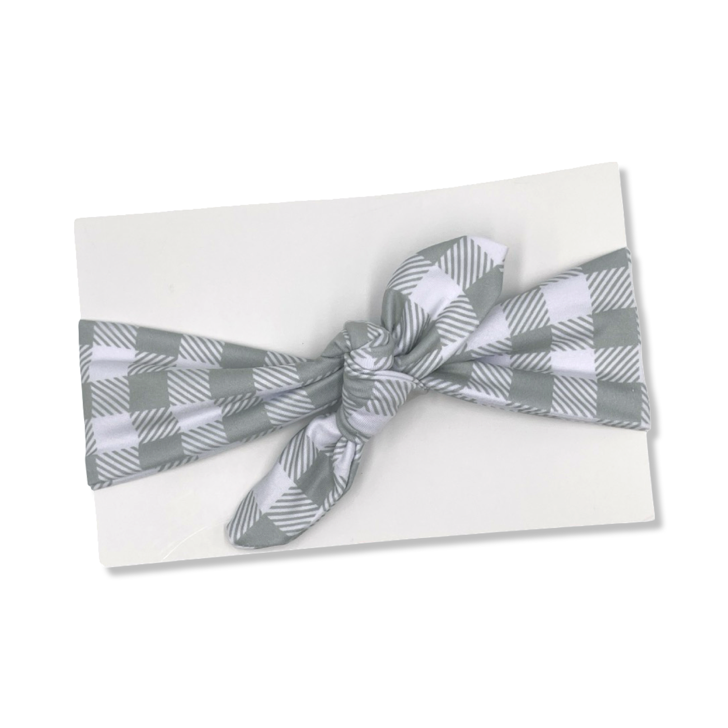 Sage Green Gingham Tied Headband