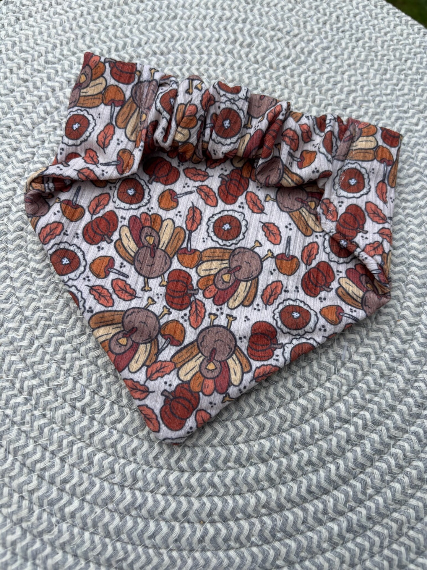 Gobble Gobble Ribbed Scrunchie Bandana