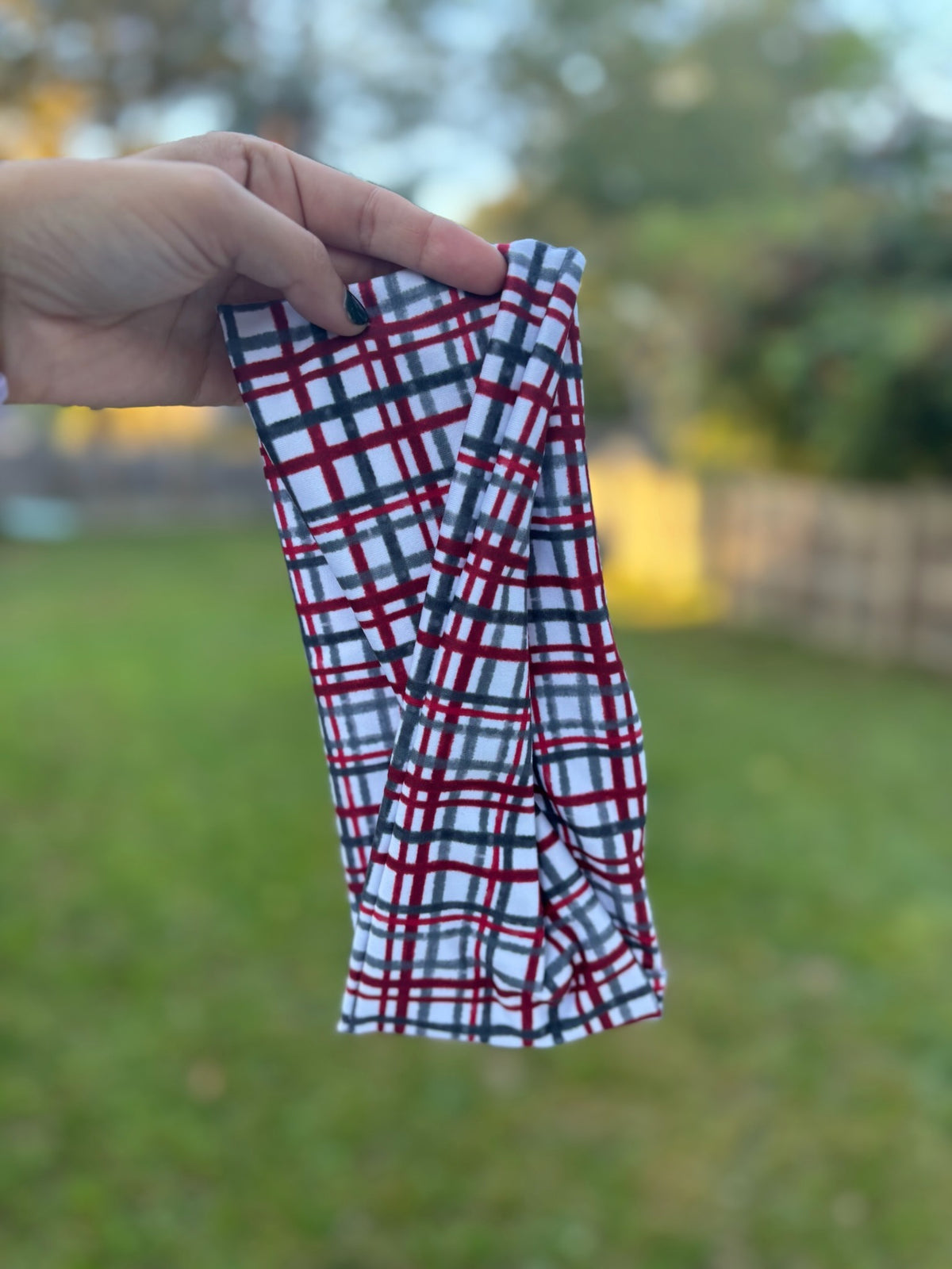 Holiday Check Twist Headband