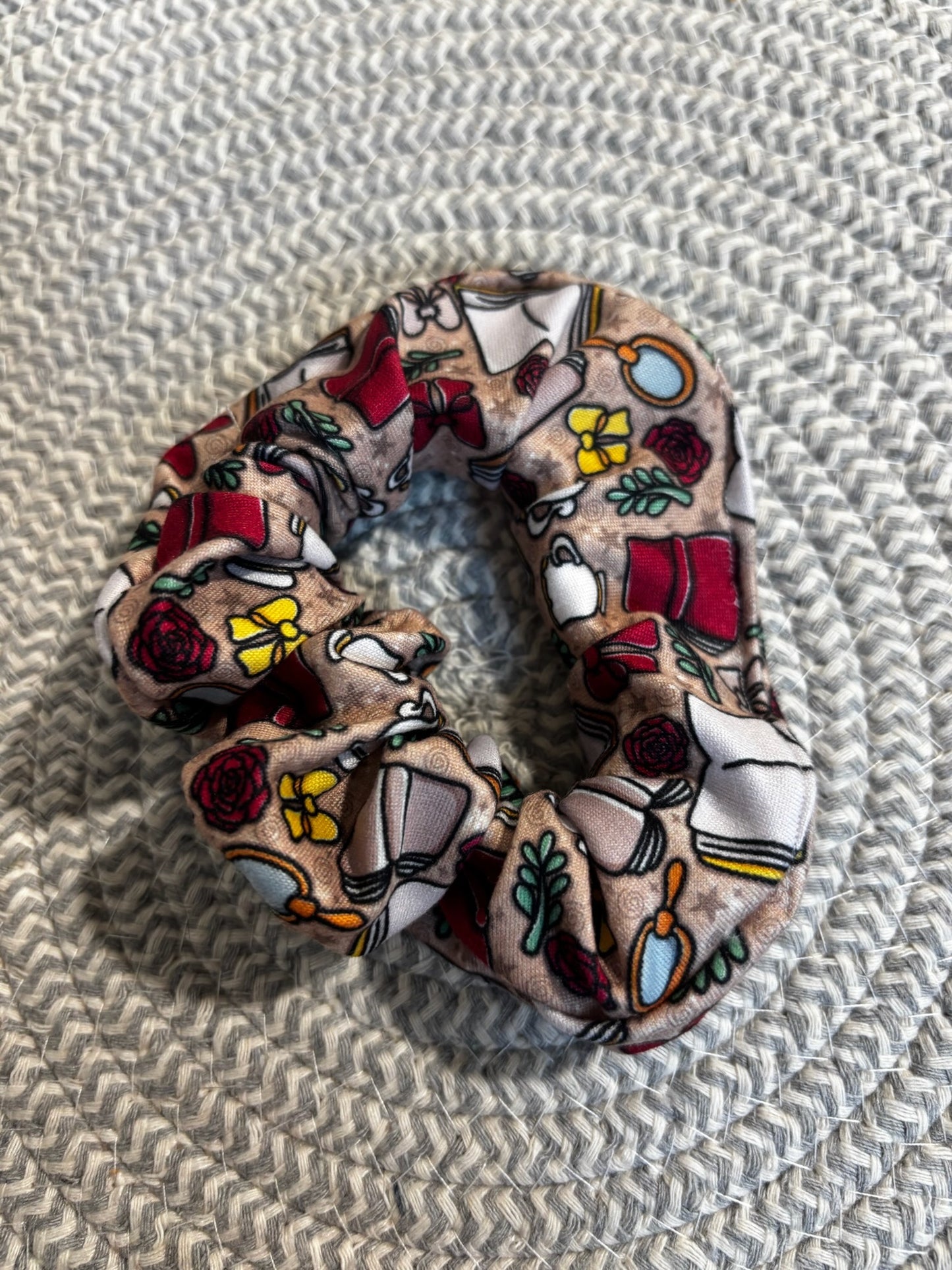 Enhanced Roses & Books Scrunchie
