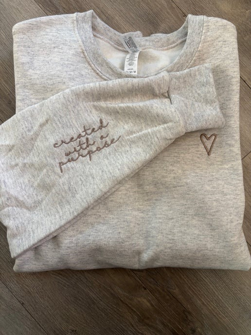 Created With A Purpose Embroidered Sweatshirt