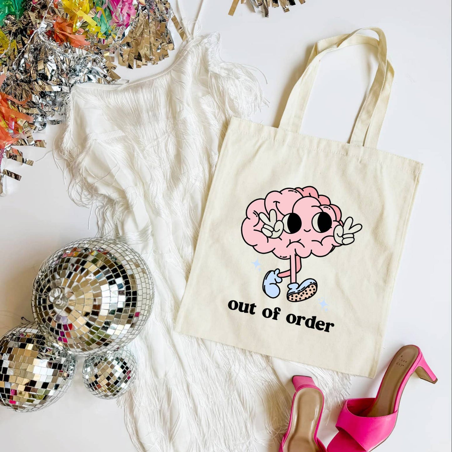 Out of Order Funny Tote Bag, Shoulder Bag, Book Bag