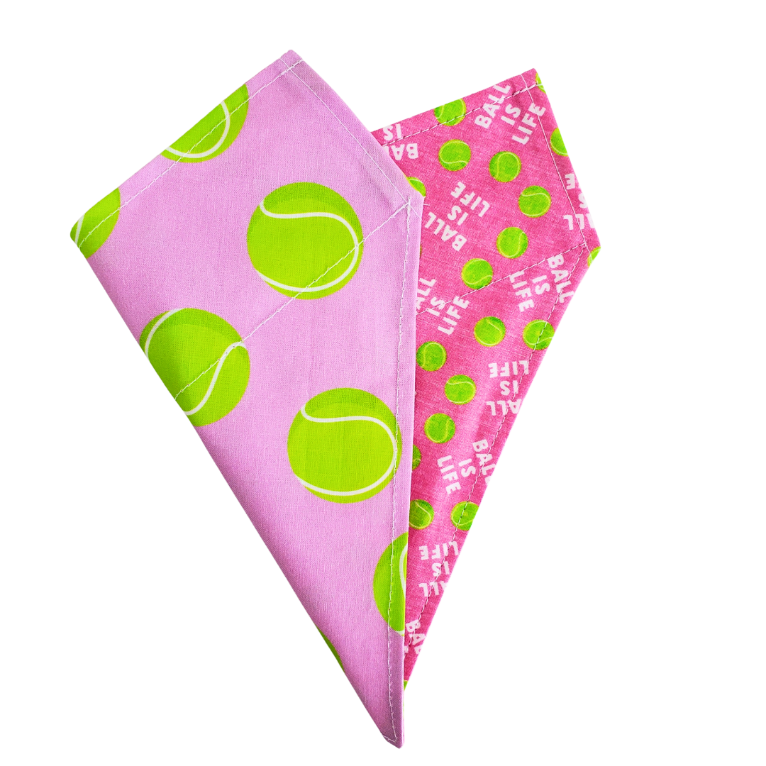 Pink Ball Is Life - Reversible Dog Collar Bandana