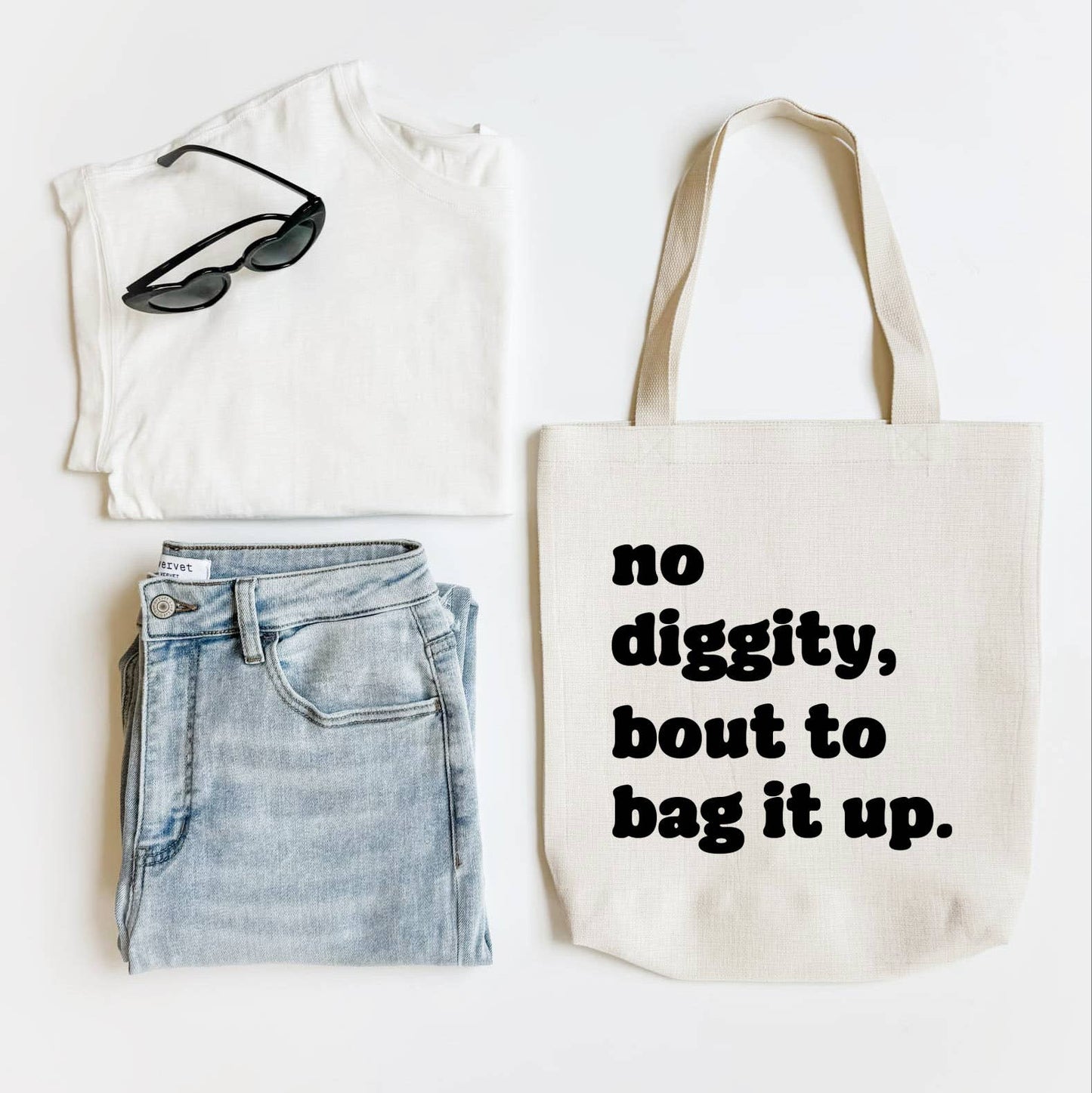 No Diggity Bout to bag it Up Funny Tote Bag, Shoulder Bag