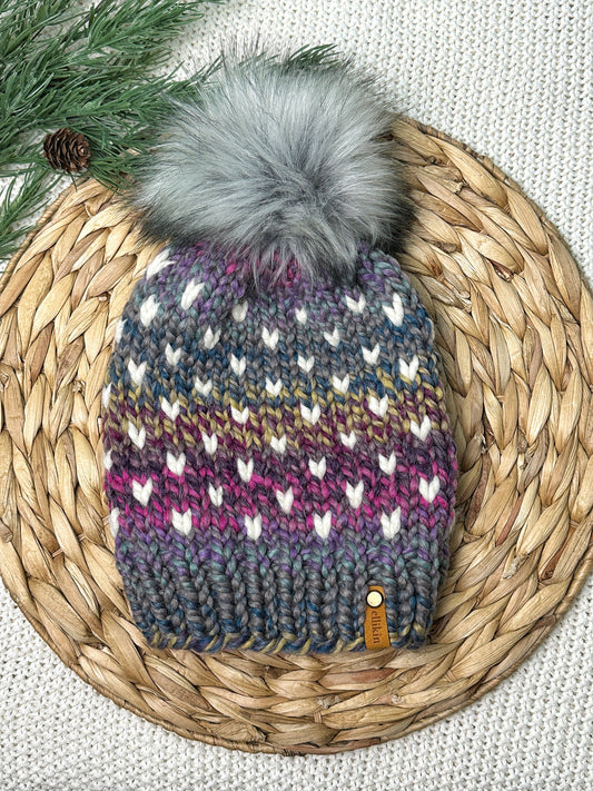 Little Hearts Beanie in Astroland + Fisherman