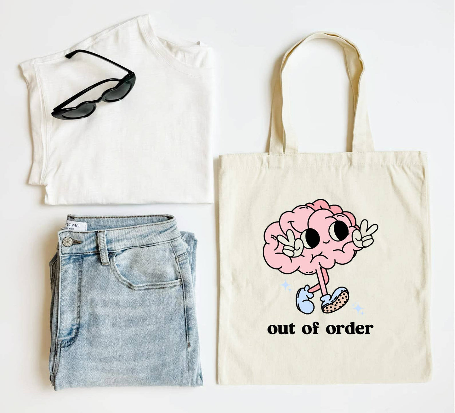 Out of Order Funny Tote Bag, Shoulder Bag, Book Bag