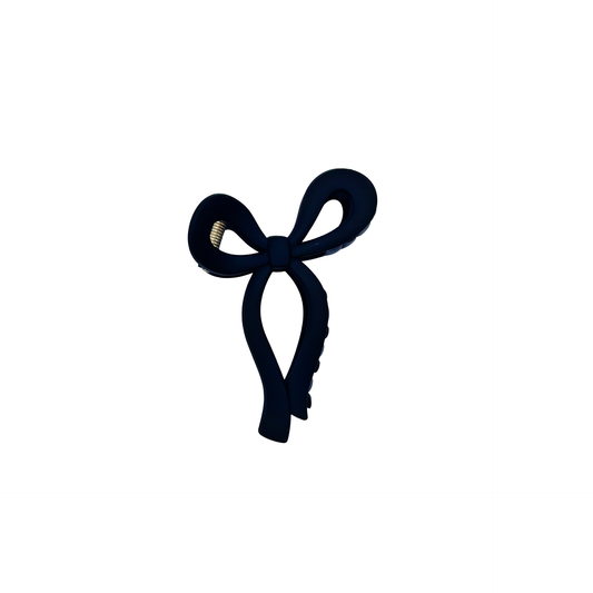 Black Matte Bow Claw Clip  