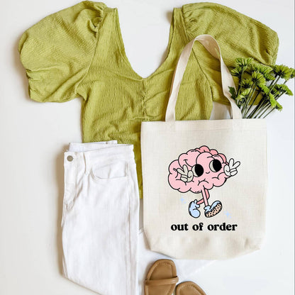 Out of Order Funny Tote Bag, Shoulder Bag, Book Bag