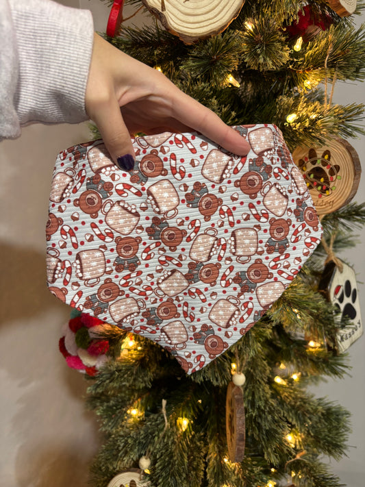 Peppermint Bear Hug Scrunchie Bandana