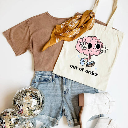 Out of Order Funny Tote Bag, Shoulder Bag, Book Bag