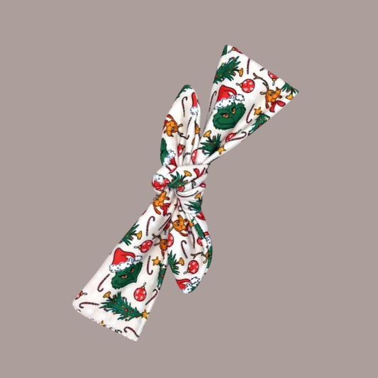 Mr Grinch Tied Headband