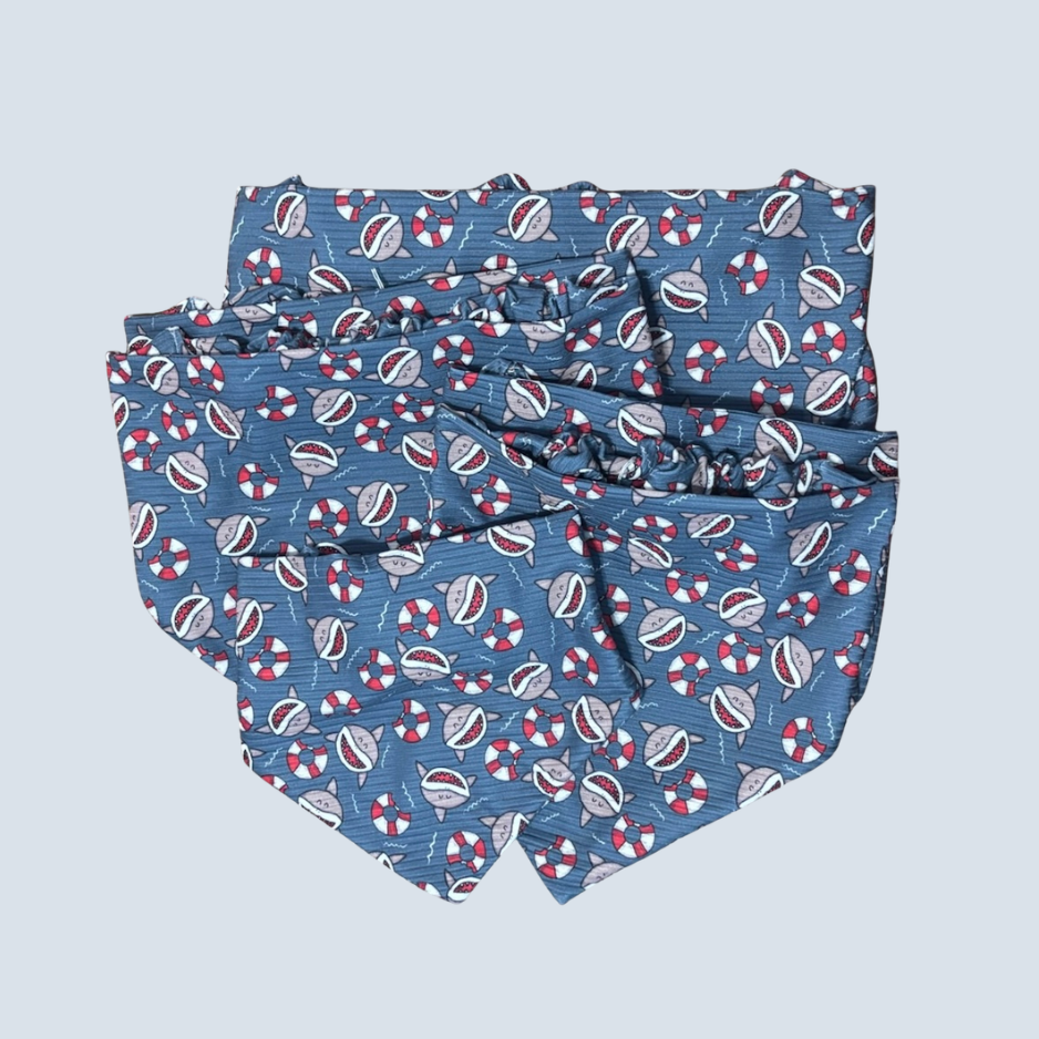 Shark Attack Scrunchie Bandana