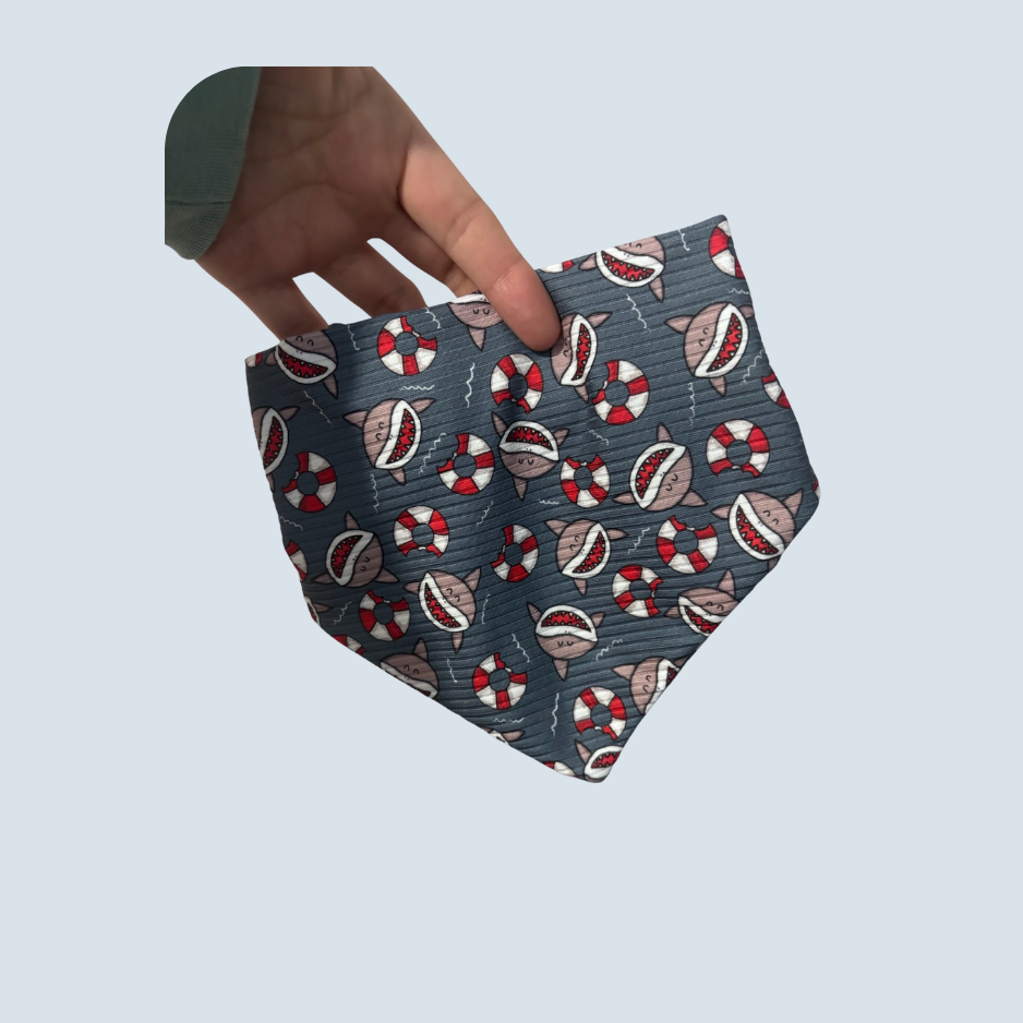 Shark Attack Scrunchie Bandana