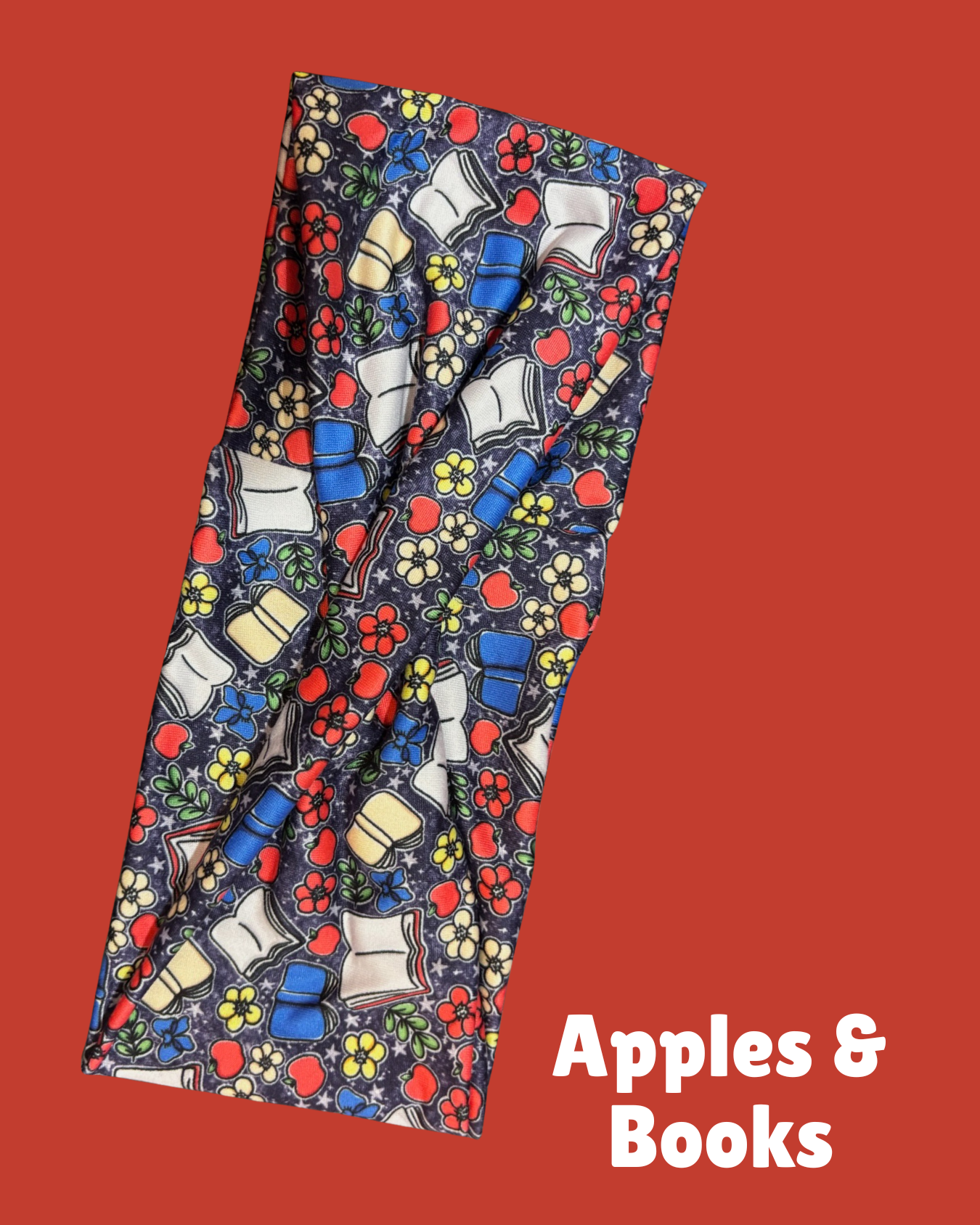 Apples & Books Twist Headband