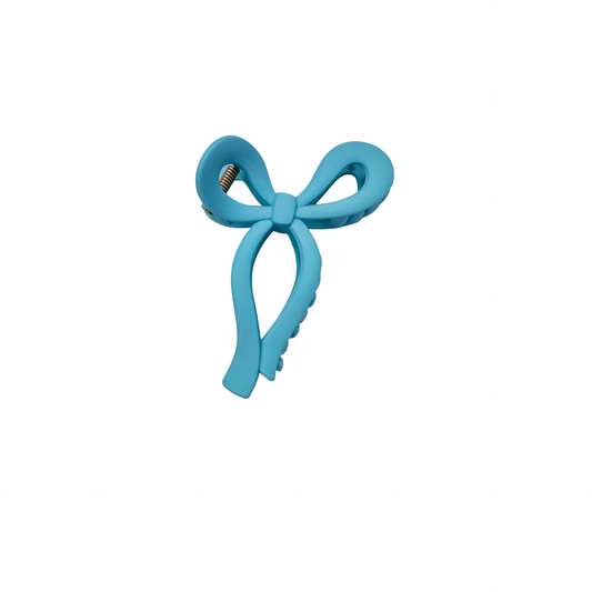 Robins Egg Matte Bow Claw Clip 