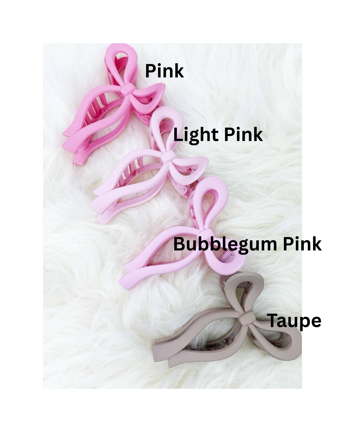 Assorted Pink and Taupe Shades of Bow Clip