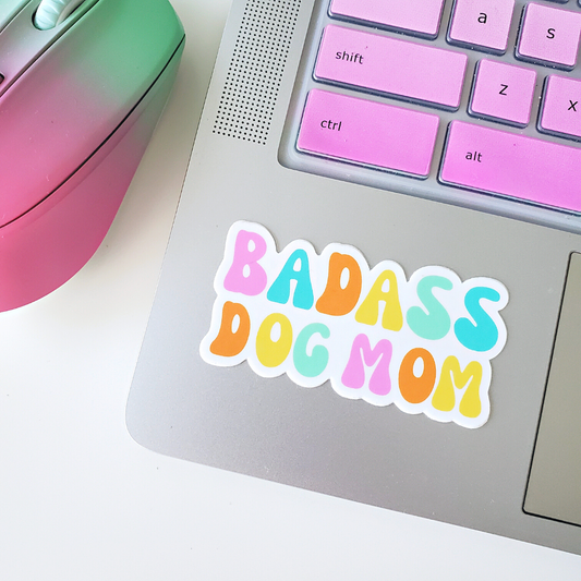 Badass Dog Mom Sticker