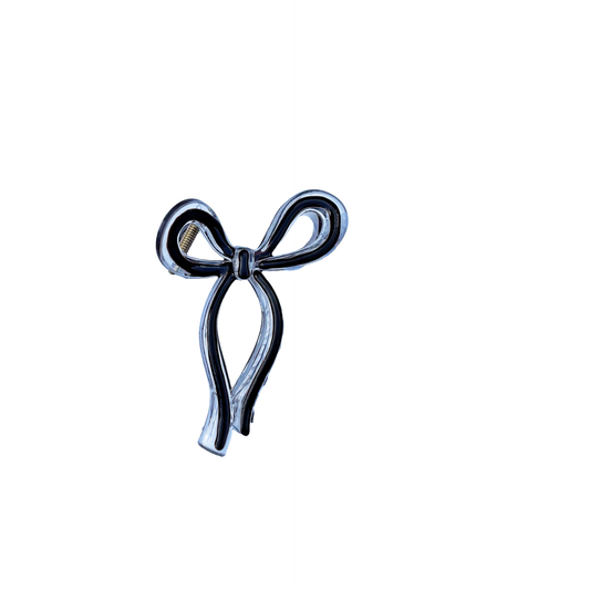 Clear & Black Bow Claw Clip    