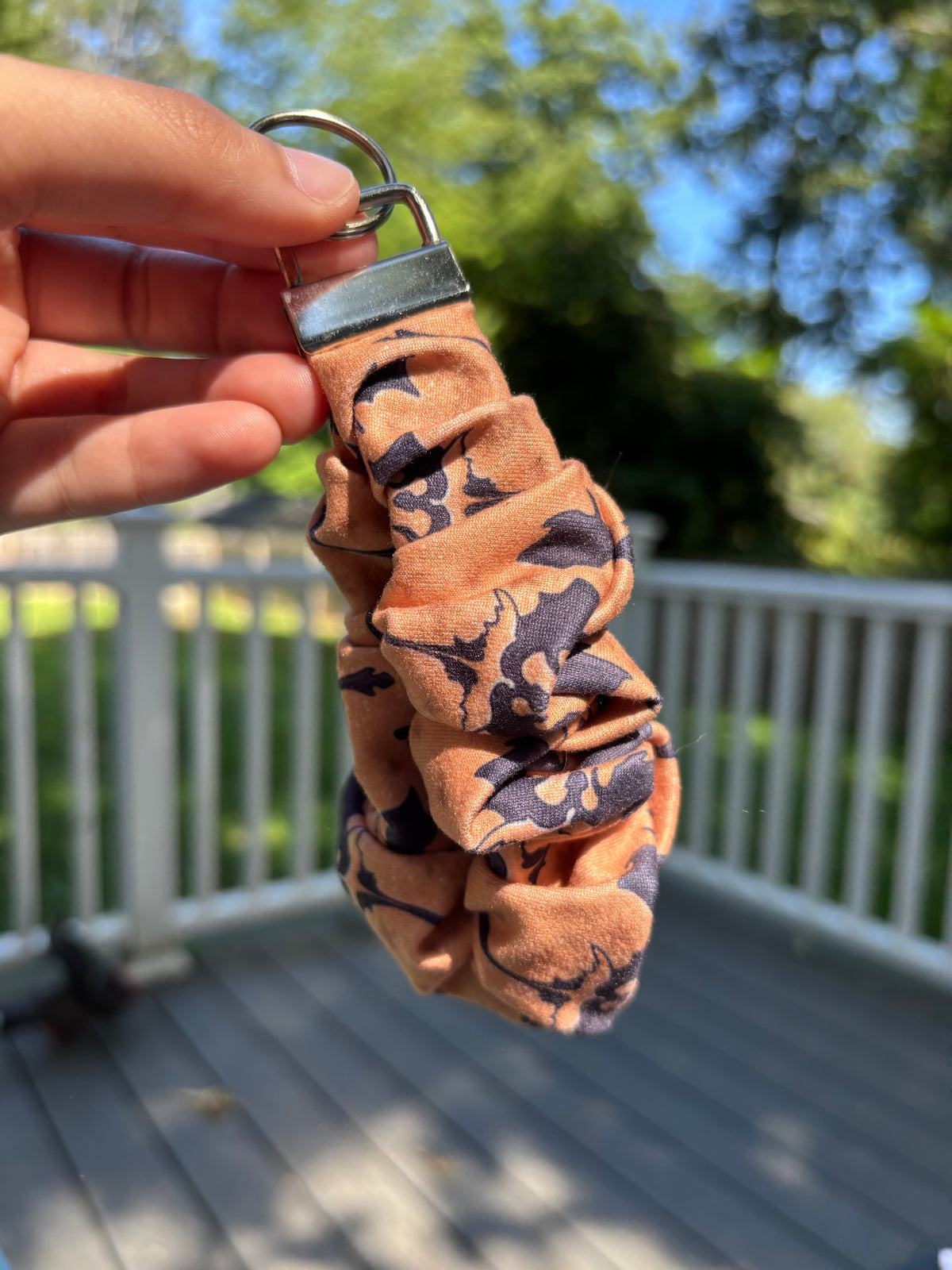 Black & Gold Dragons Scrunchie Keychain