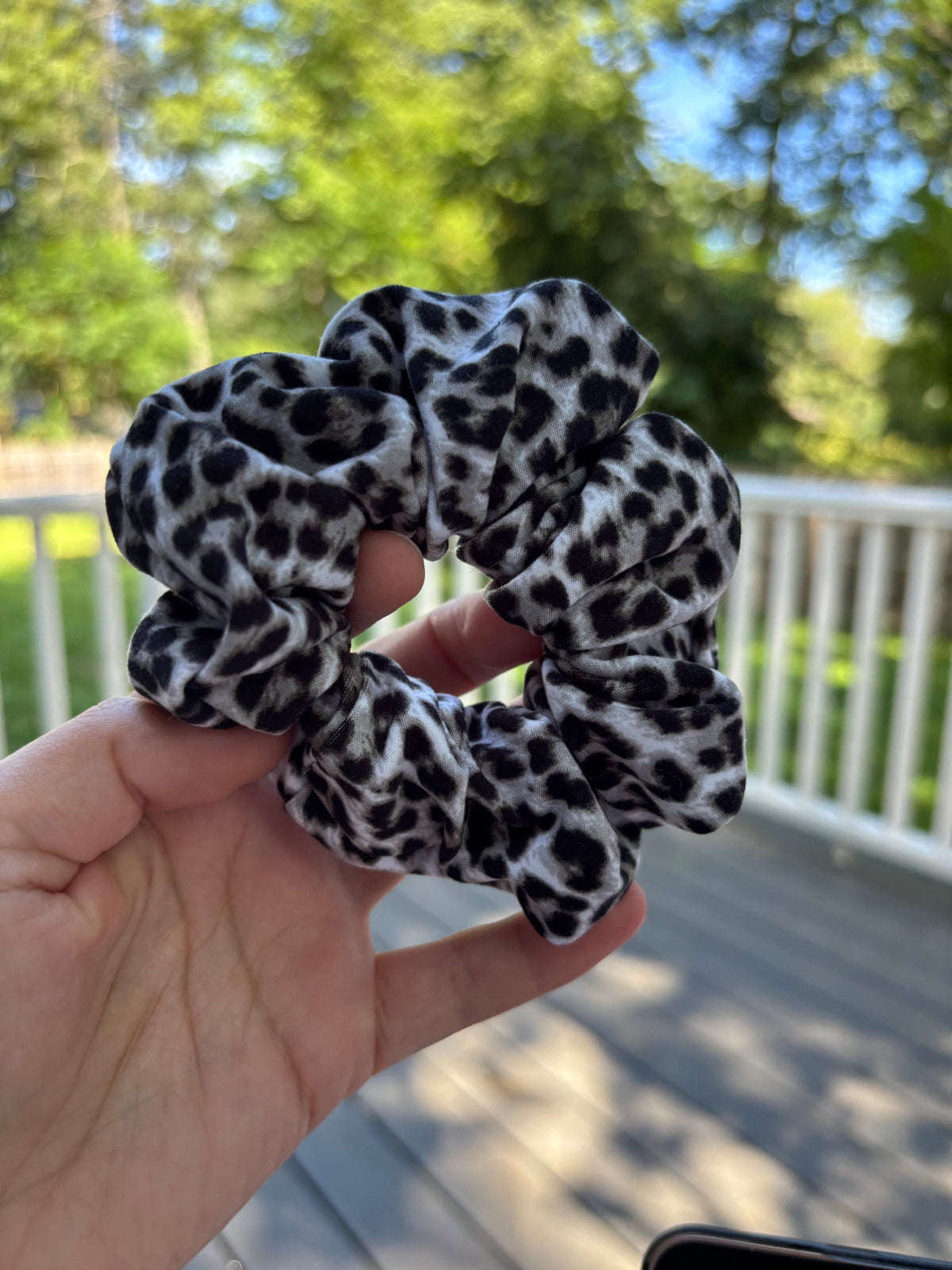 Black Cheetah Scrunchie