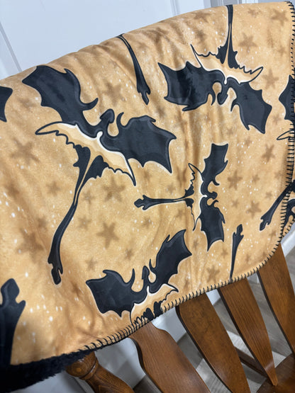 Black & Gold Dragons Sherpa Blanket