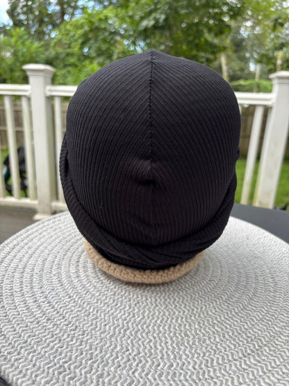 Black Ribbed Head Hug