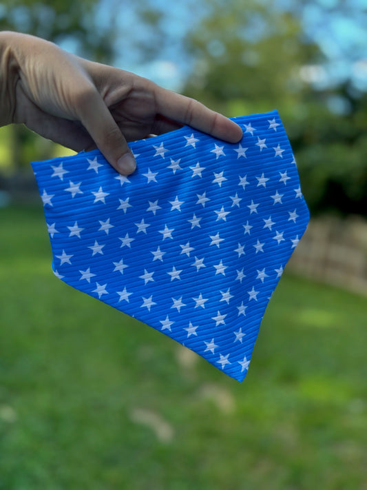 Blue White & You Ribbed Scrunchie Bandana