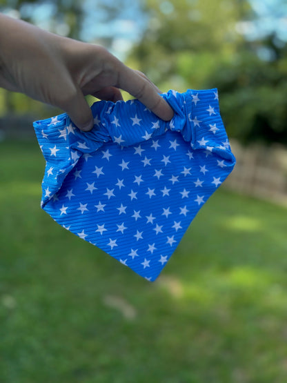 Blue White & You Ribbed Scrunchie Bandana