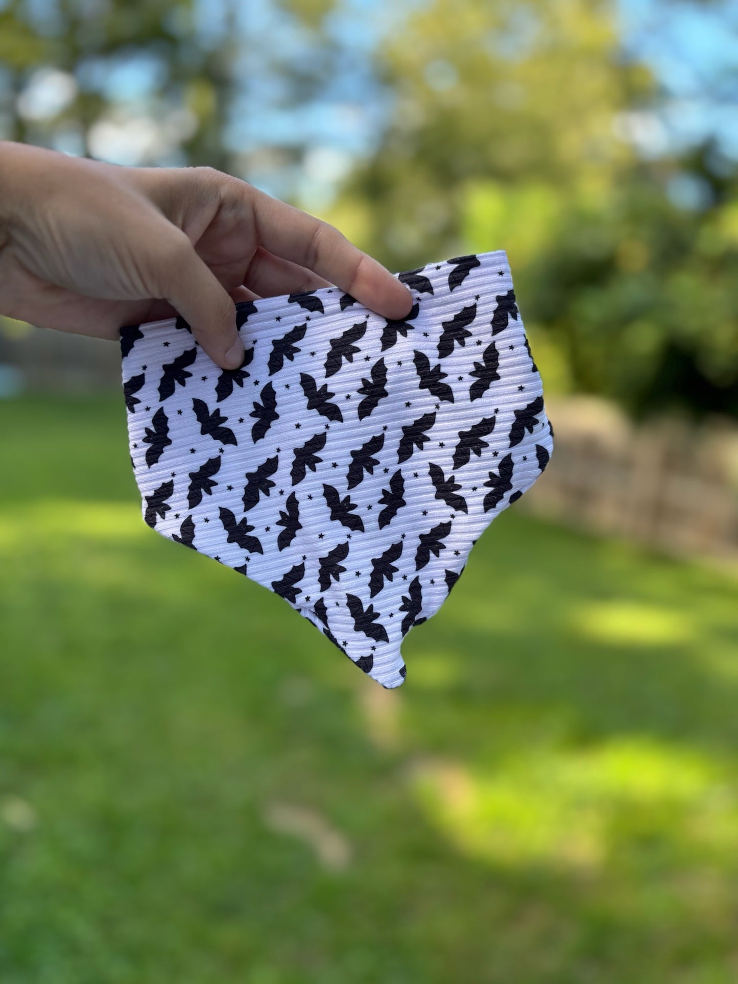 Batty for You Ribbed Scrunchie Bandana