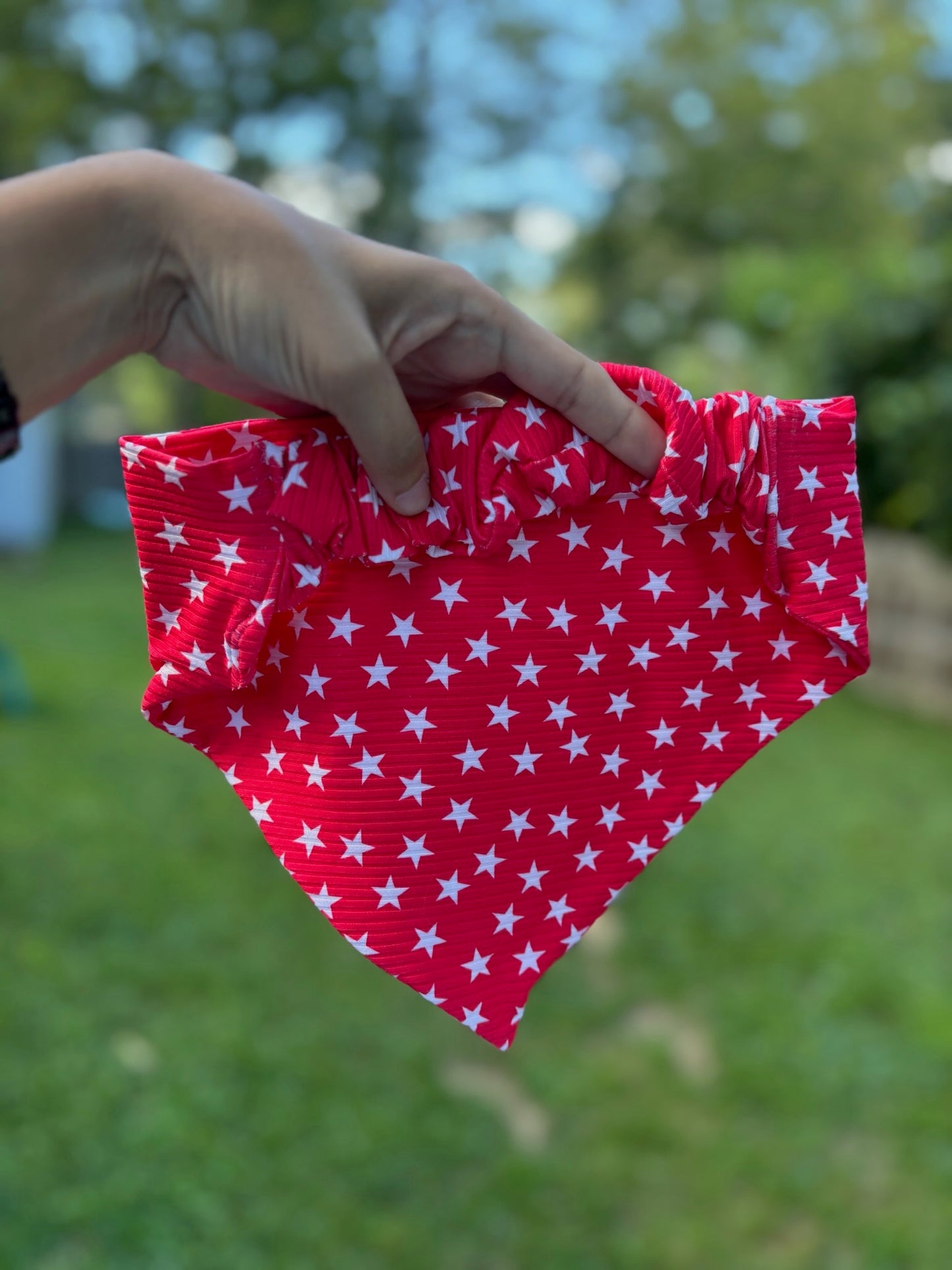 Red White & You Ribbed Scrunchie Bandana