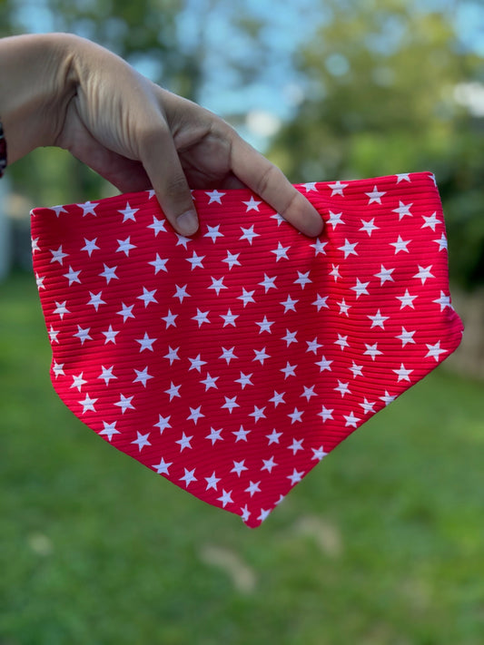 Red White & You Ribbed Scrunchie Bandana