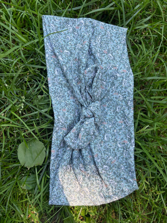 Sage Dainty Floral Faux Bow Headband