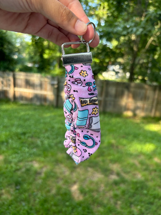 All Books Count Pink Scrunchie Keychain
