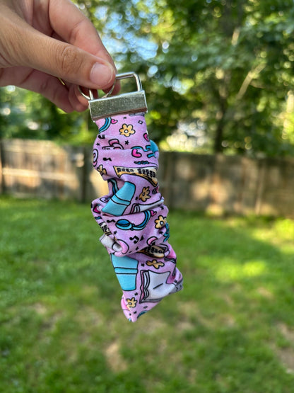 All Books Count Pink Scrunchie Keychain