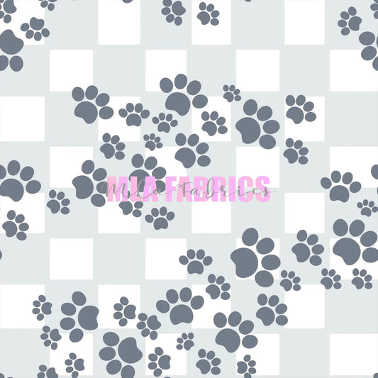 Grey Checker Paws Preorder