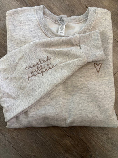 Created With A Purpose Embroidered Sweatshirt