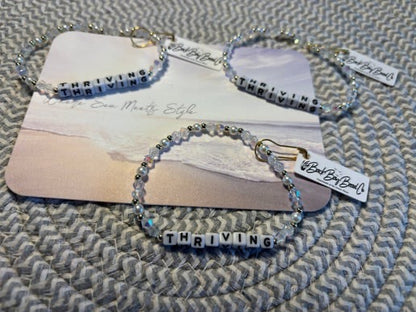 Personalized Word Letter Bracelet Beaded Stretchy Pearl