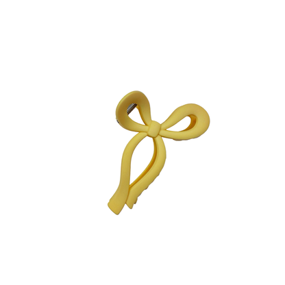 Yellow Matte Bow Claw Clip 
