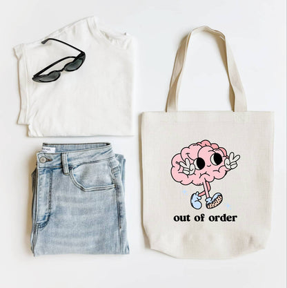 Out of Order Funny Tote Bag, Shoulder Bag, Book Bag
