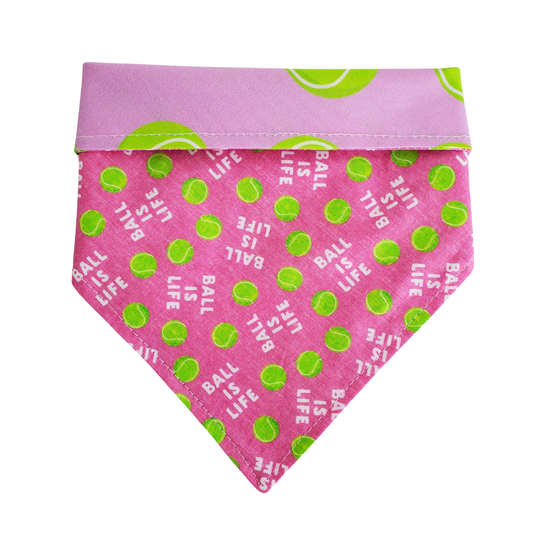 Pink Ball Is Life - Reversible Dog Collar Bandana